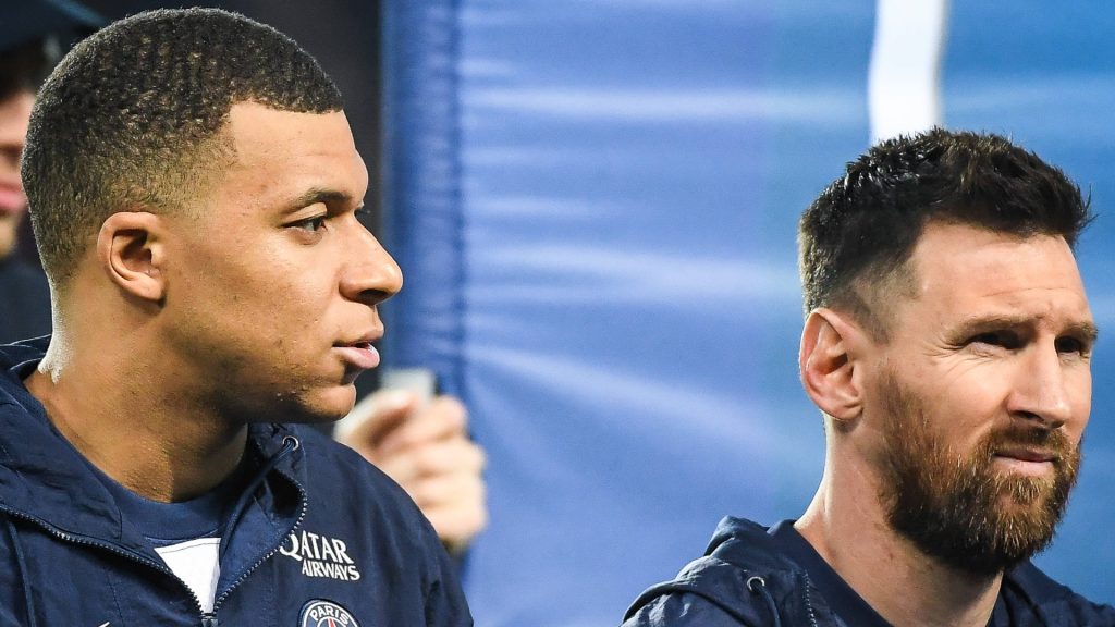 Mbappe next to Messi.