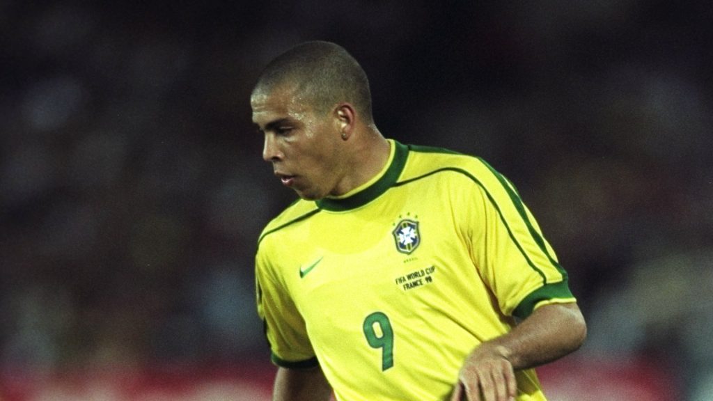 Ronaldo of Brazil on the ball during the World Cup group A game against Morocco