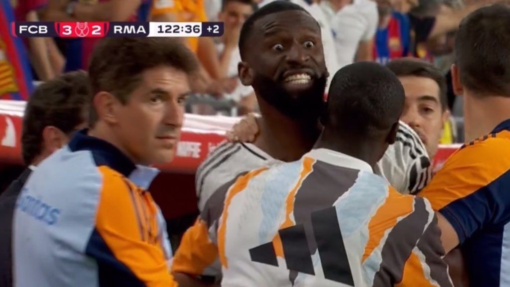 Rudiger was angry at the referee