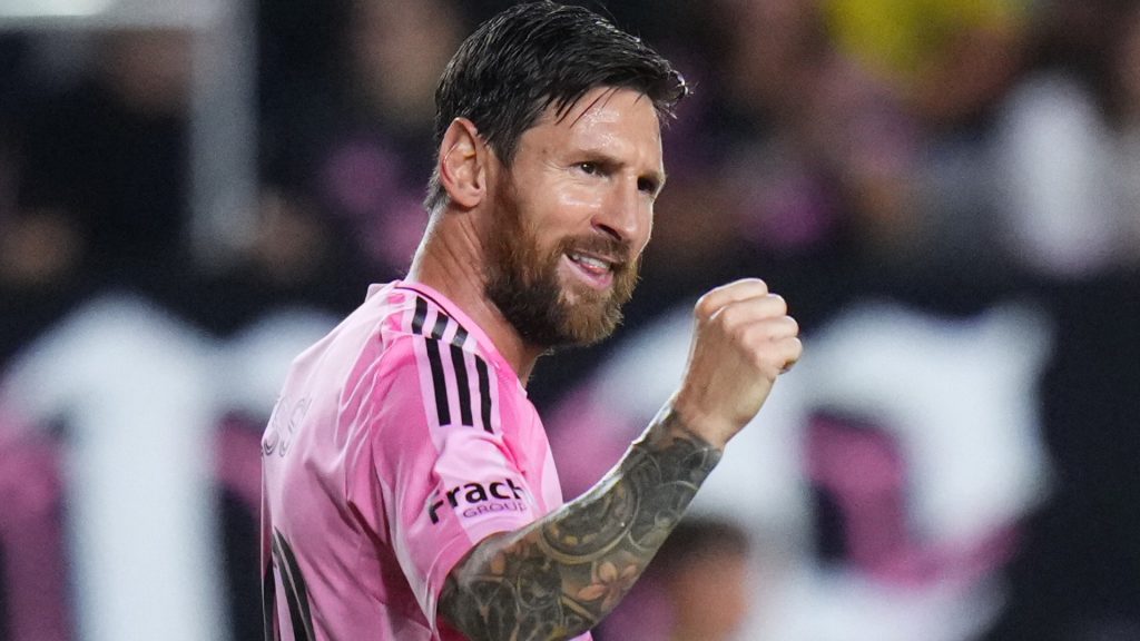 Inter Miami star Lionel Messi celebrating