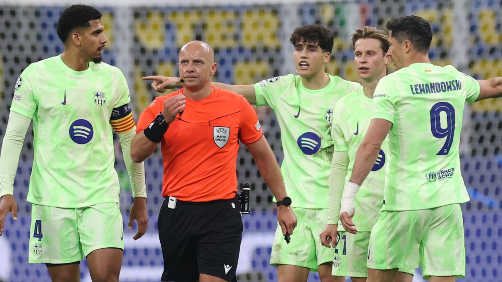 FC Barcelona playing the UEFA Champions League