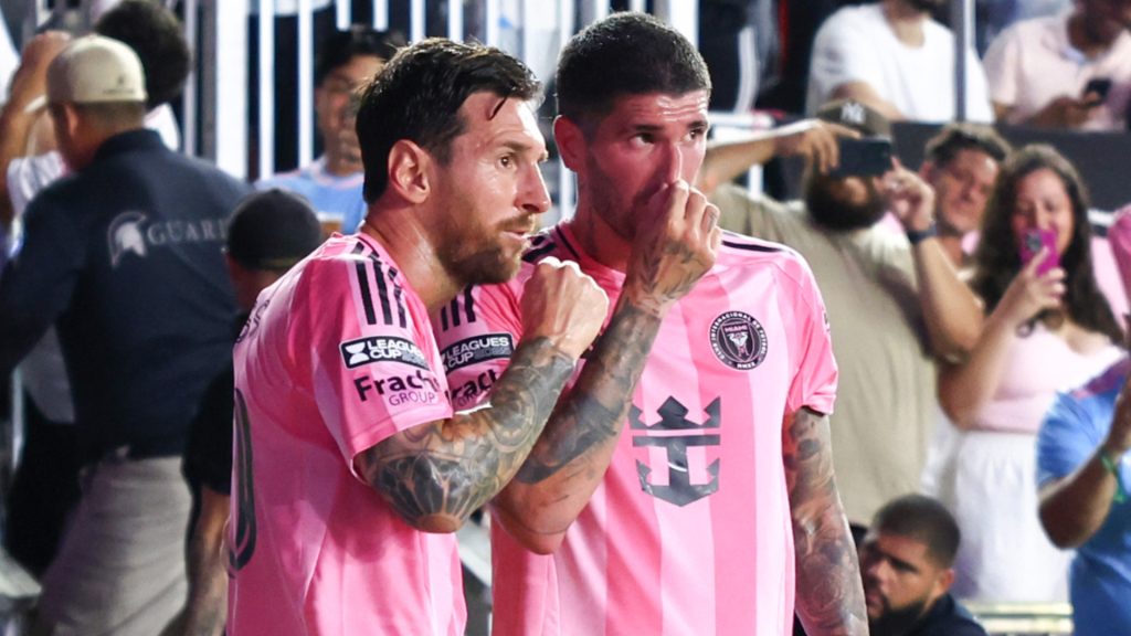 Inter Miami stars Rodrigo De Paul and Lionel Messi